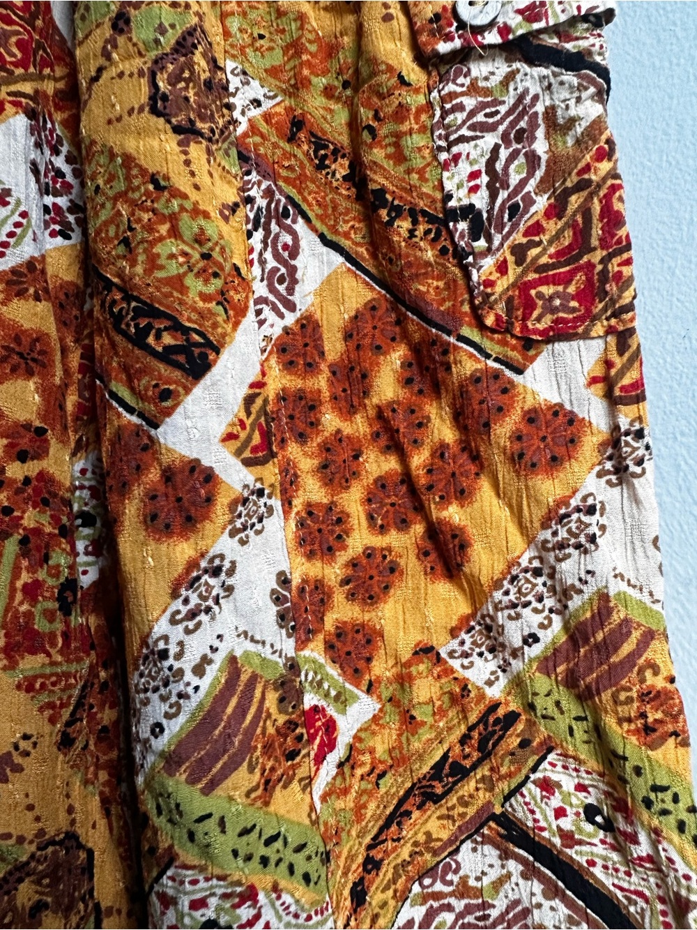 Christian Siriano Orange Floral Patchwork Wide-Leg Pants - Picture 10 of 14